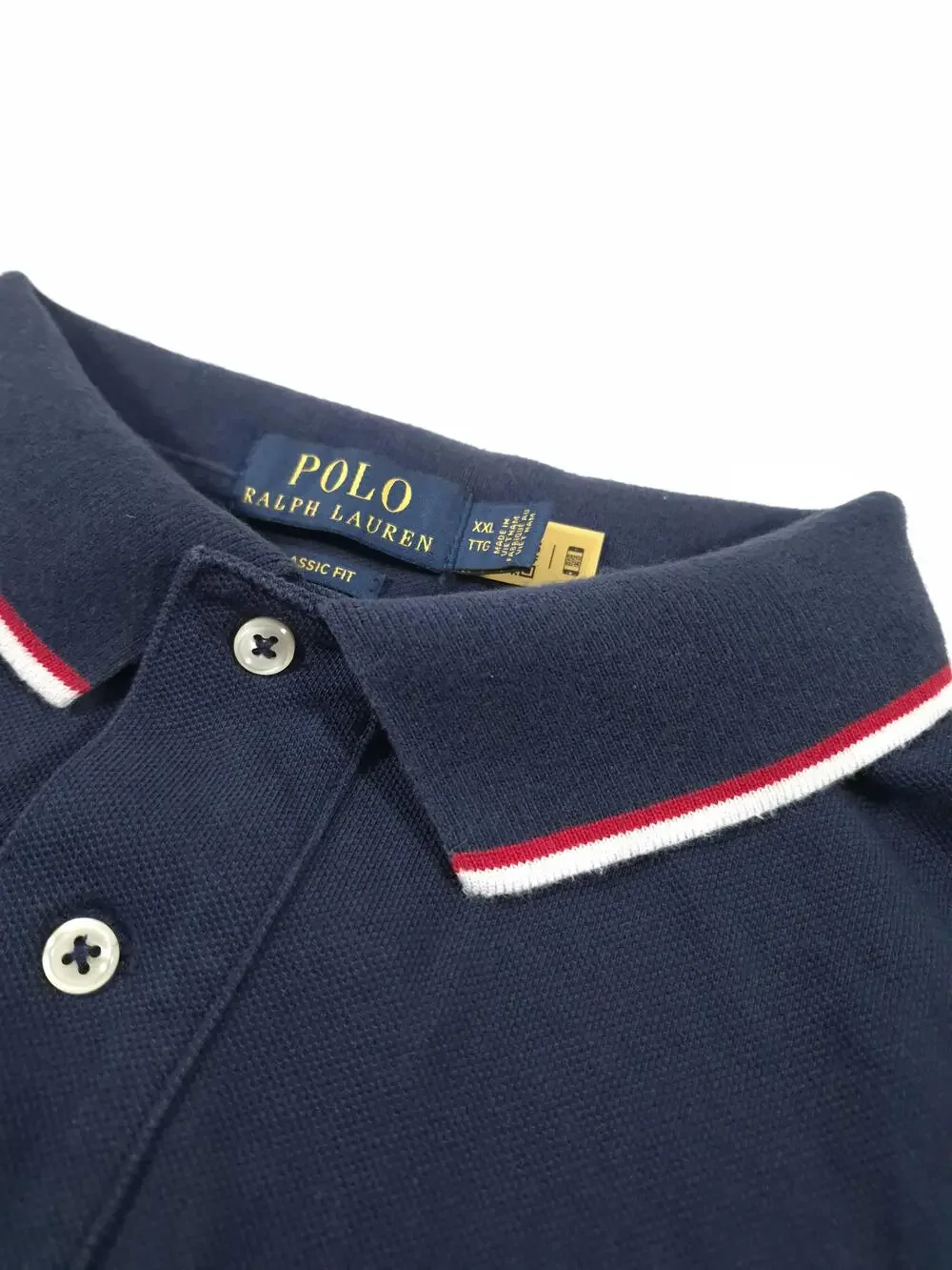 Polo Ralph Lauren Polo Shirt Mens 2XL Blue Classic Fit Pique Tipped Pony Logo